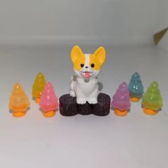 かわいいワンちゃんミニチュアセット　パピヨン　コーギー