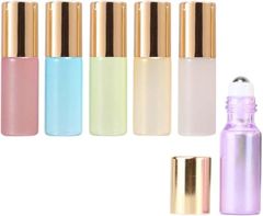 JP Number 아토마이저 롤온 병 차광병 향수 정유 리필 아로마병 화장수 여행용 5mL 6개 세트