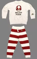 【中古】衣料雑貨 スーパーキノコ ジャガードセットアップ ホワイト×レッド レディースフリーサイズ 「スーパーマリオ meets GELATO PIQUE」 オンライン限定