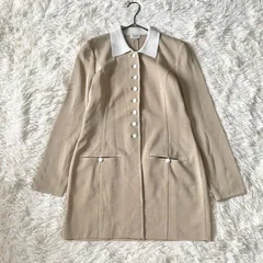 FOXEY　フォクシー　白襟　ニットジャケット　カーディガン　40　M　L　ホワイト　ベージュ