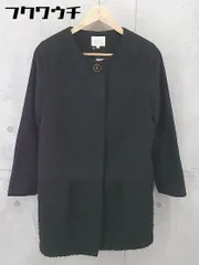 ■ grove グローブ 切り替え ノーカラー コート サイズM ブラック レディース 【中古】 【1102160003194】のサムネイル