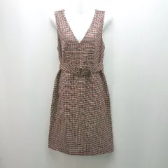 ◇ ◎ ANY sis チェック柄 スリーブレス バックジップ かわいい ロング丈 ワンピース サイズ2 ブラウン レディース E  【1309250012931】