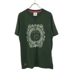 アディダス プリント 刺繍 半袖 Tシャツ M グリーン系 adidas メンズ