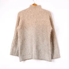 ザラ ニット セーター 長袖 ハイネック 太リブ シンプル 無地 トップス レディース Sサイズ ベージュ ZARA 【中古】