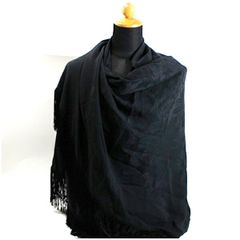マンテロ シルク ストール ブラック 花柄 中古 Aランク MANTERO