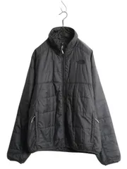 【お得なクーポン配布中!】 ノースフェイス 中綿 ナイロン ジャケット メンズ M / 古着 The North Face フルジップ ブルゾン アウトドア ハイネック ワンポイント 濃灰