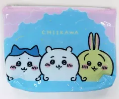 【中古】雑貨 ちいかわ＆ハチワレ＆うさぎ(ブルー) マチつきポーチ 「ちいかわ なんか小さくてかわいいやつ」