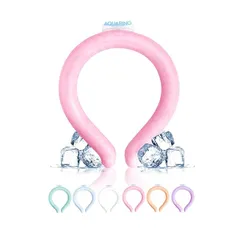 【新着商品】シズカウィル AQUARING アクアリング クールリング 28度自然凍結 クールネックリング 首掛け 冷却グッズ 熱中症対策 アイスネックリング 夏 暑さ対策 冷感 ネッククーラー ピンク Sサイズ 1個入り 1