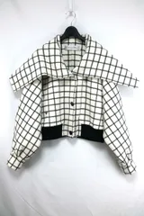 Christian Dior クリスチャンディオール オーバーサイズ カラー付き ボンバージャケット Check'n'Dior ダブルフェース バージンウール 36サイズ 450C37A1624のサムネイル