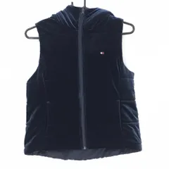 ★SALE価格★【超美品】トミーヒルフィガー 中綿リバーシブルベスト ネイビー ベロア  レディース S ゴルフウェア Tommy Hilfiger Golf
