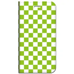 iPhone15 他 手帳型 ケース ランダムチェック（白）グリーン ★ iPhone SE 8 13 12 他 iPhone各機種対応可能 スマホケース ★ 5t