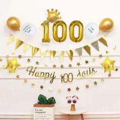【新着商品】風船 飾り 誕生日バルーン 付け セット happy 100 バルーン days 祝百日バルーン 男の子 100日祝い 女の子 パーティー 飾り