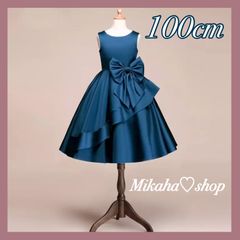 ❤️限定割引❤️キッズ　ドレス　発表会　100cm　膝丈ドレス　ネイビー　入園式