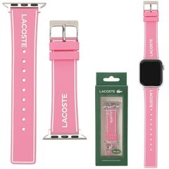ラコステ アップルウォッチ用 ストラップ 替えベルト LACOSTE レディース 【38mm/40mm/41mm ケース対応 ※ベルトのみ】シリコンラバー ピンク/ホワイト 交換バンド 付け替えベルト 2050038
