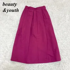 美品】ビューティーアンドユース BYグログランタックロングスカート ウエストゴム