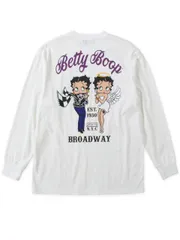 BETTY BOOP 長袖Tシャツ 大きいサイズ メンズ プリント ロンT ガール キャラ かわいい C060829-03 オフホワイト