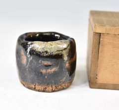 不二見焼「不二見焼　蓋置」 茶道具 茶事 陶器 押印 木箱