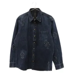 CHROME HEARTS (クロムハーツ) Loose Ends Denim Patch CH Shirt ルーズエンドデニムパッチシャツ クロスボールスナップボタン インディゴのサムネイル