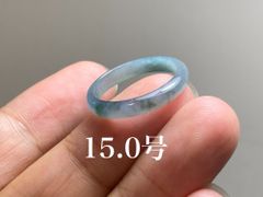 L12-154 氷種 花青 15.0号 天然グアテマラ産 A貨 本翡翠 くりぬき リング