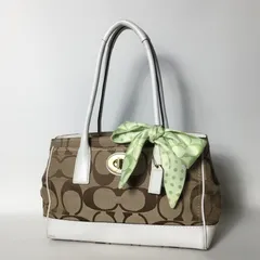 2510-61｜コーチ シグネチャー ハンドバッグ ホワイト ターンロック