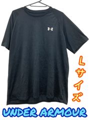 UNDERARMOUR　メンズ　半袖Tシャツ　薄手　ロゴプリント　ブラック　Lサイズ　U-419