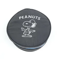 スヌーピー SNOOPY サークルポーチ ダークグレイ 小物入れ コインケース 化粧品入れ 旅行