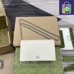 【本日限定WTO】GGマーモント チェーンウォレット ホワイトレザー 専用ボックス付き[本日WTO|新品未使用品]-WT0輸入-SRL77