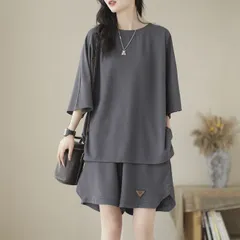 セットアップ 半袖 ルームウェア パジャマ レディース 上下セット 寝巻 部屋着 Tシャツ ショートパンツ ヨガ スポーツ ゆったり