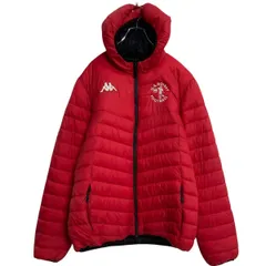 Kappa 中綿 ナイロンジャケット L レッド カッパ サッカー刺繍 古着卸 アメリカ仕入 a701-6216