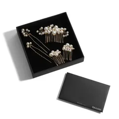 [ティグロス] TIGLOSS 美容師監修 髪飾り ヘッドドレス ヘアアクセサリー ヘアピン パール コーム ウェディング 専用BOX付