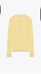 ZARA(ザラ) テクスチャー ニット ポロ トップス S size