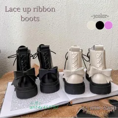 リボン バックシャン レースアップ ショートブーツ スニーカー ジッパー 厚底 足長効果 歩きやすい 疲れない  ant4y453762