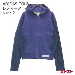 ADIDAS GOLF アディダスゴルフ 長袖 ニット ジップパーカー メッシュ ストライプ 総柄 パープル系 S ［240001893322］