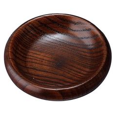 ナガオ 木製 小皿 丸 ブラウン φ6.7x1.6cm H-4