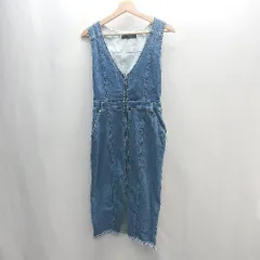 ◇ SPIRAL GIRL デニム生地 膝下丈 ワンピース サイズF ブルー系 レディース E  【1406050096533】