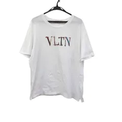 660センチ身幅VALENTINO ヴァレンチノ 20SS VLTN LOTO TEE S/S PV0MG10V3LE 胡乱とロゴプリント半袖Tシャツ カットソー ブラック