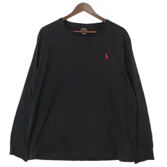 ポロラルフローレン クルーネック 長袖Tシャツ ロンT 大きいサイズ古着 メンズUS-XLサイズ ブラック系 sc-0727n
