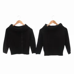 フェンディ FENDI 2点セット ジップアップジャケット ブルゾン ニットソー タートルネック イタリア製 44 XL 黒 ブラック ☆AA★ /HO◆ 1223のサムネイル