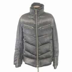 美品★MORGAN HOMME【モルガンオム】ダウンジャケット【メンズLL/黒/black】ダブルジップ/アウター/ブルゾン/Jacket/Jumper◆BJ004-l