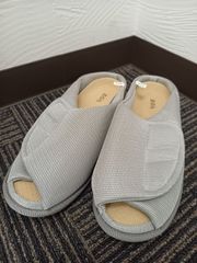 【在庫処分】介護用シューズ　あゆみ　【室内用】　３Ｌ（26.5～27.5cm）　3E　オープンルームメッシュ　＃グレー