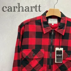 carhartt カーハート Francis Shirt ハーフジップ チェック ネルシャツ L レッド ブラック フランネル タグ付 メンズ