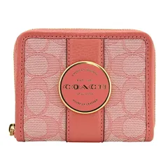 新品 コーチ COACH 2つ折り財布 ロニー スモール ジップ アラウンド ウォレット ピンク ゴールド