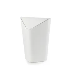 【即日発送】角型 ペール ふた付き 5L メタリックホワイト ダストボックス コーナーカン ゴミ箱 【umbra】