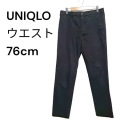 a1057 ズボン　ブラック系　メンズ　ユニクロ　チノパン　スリムフィット　ストレッチ　W76