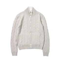 GRAN SASSO グランサッソ / ニットカーディガン スタンドカラー ケーブル編み ミドルゲージ ヴァージンウール100% ベージュ 399590のサムネイル