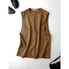 定価11550円 BEAUTY&YOUTH ビューティアンドユース ユナイテッドアローズ ダブルフェイス ベスト スリットネック キャメル (92Y＋3341)25A