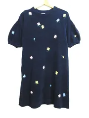 ジェラートピケ 花柄 ワンピース 半袖 ルームウェア エアモコ gelato pique ジャガード  プルオーバー AIRY MOCO フラワー PWN0244054 ネイビー 紺色 E334L