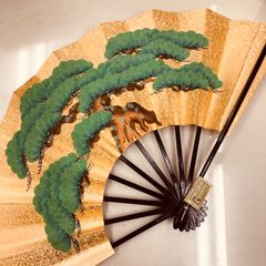 新品★ 舞扇子 京扇子 日本舞踊 踊り用 縁起物 金 松