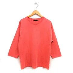 ニコアンド Niko and.. カットソー Tシャツ リブ コットン 綿 クルーネック シンプル 七分袖 L サーモンピンク /NT17のサムネイル