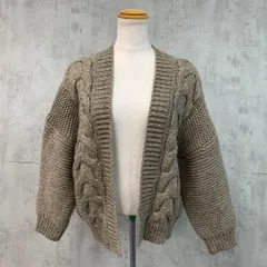 美品 アーバンリサーチ サニーレーベル ケーブルガウンニット モカ FREE ★ ◇■
